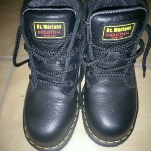 Steel toe Dr Martens Industrial work boots.